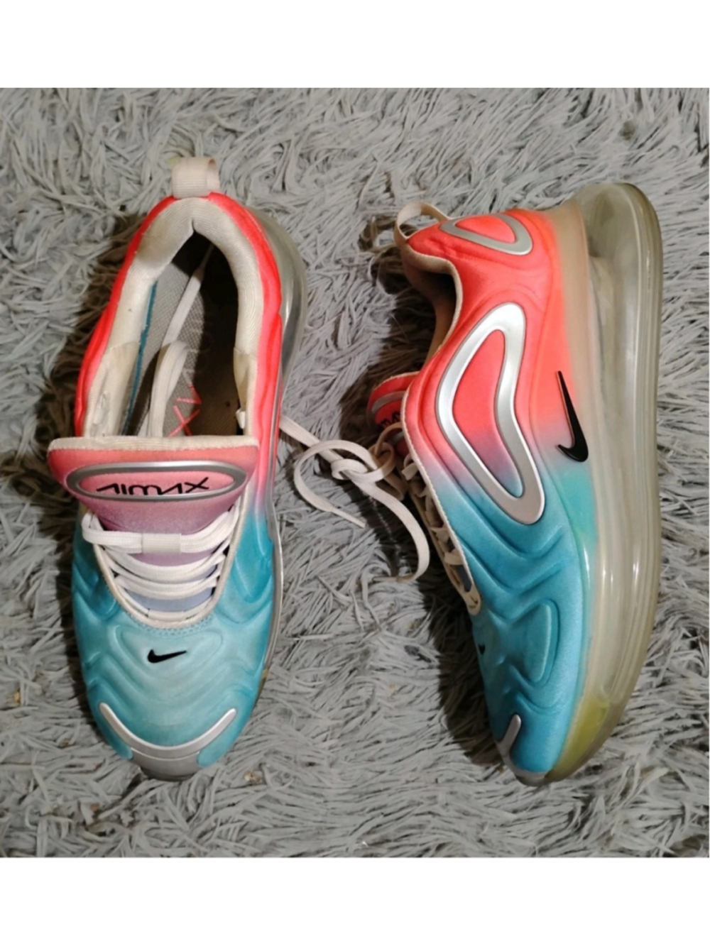 Nike Air Max 720 Lava Women Size 9 Glow/Blue Fury Shoes Sneakers AR9293-600